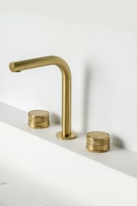 Смеситель на столешницу Boheme Prestige на 3 отв. Matt Gold