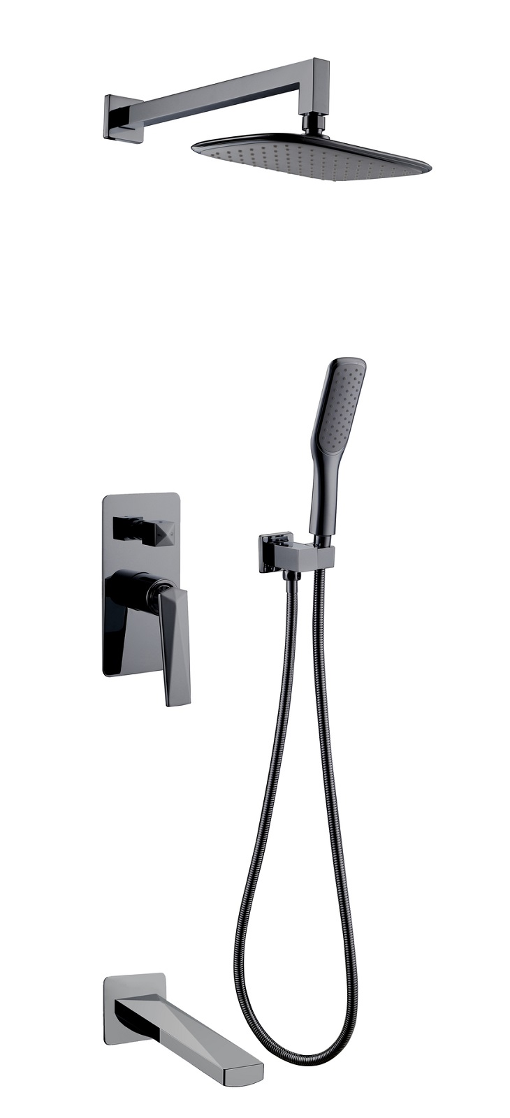 Фото Встроенная душевая система с изливом Boheme Venturo Shine Gun Metal