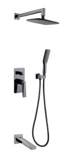 Встроенная душевая система с изливом Boheme Venturo Shine Gun Metal