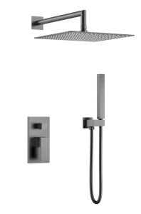Смеситель встроенный для душа Boheme Qubic Gun Metal