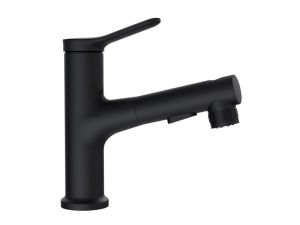 Смеситель для раковины Belbagno BB-LVMD-NERO-W0 с выдвижным изливом, черный