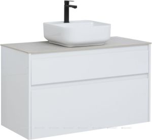 Тумба Aquanet Nova Lite 100 2 ящ.цв. белый глянец со столешницей цв. мрамор TF01