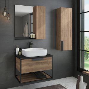 Тумба Comforty Кёльн-75 дуб темный c толешницей