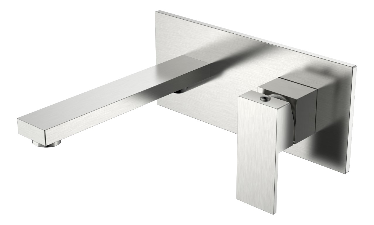 Фото Встраиваемый смеситель для раковины Boheme Qubic Nickel Brush