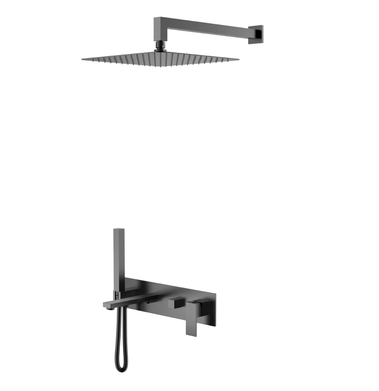 Фото Встроенная душевая система Boheme Qubic Gun Metal
