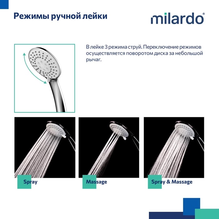 Дополнительное фото №1 Смеситель для ванны с длинным изливом Milardo Tring