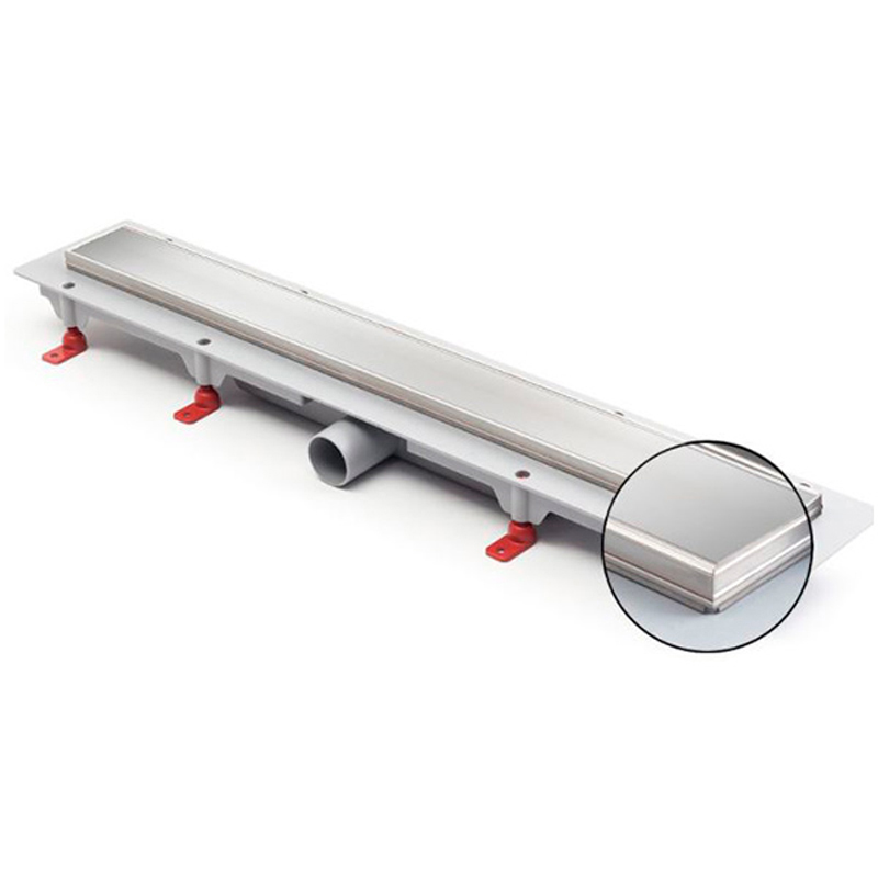Дополнительное фото №6 Дренажный канал MCH Klasik/Floor CH 850 KN с решеткой, бок. сливом и нерж.рамкой, D 40