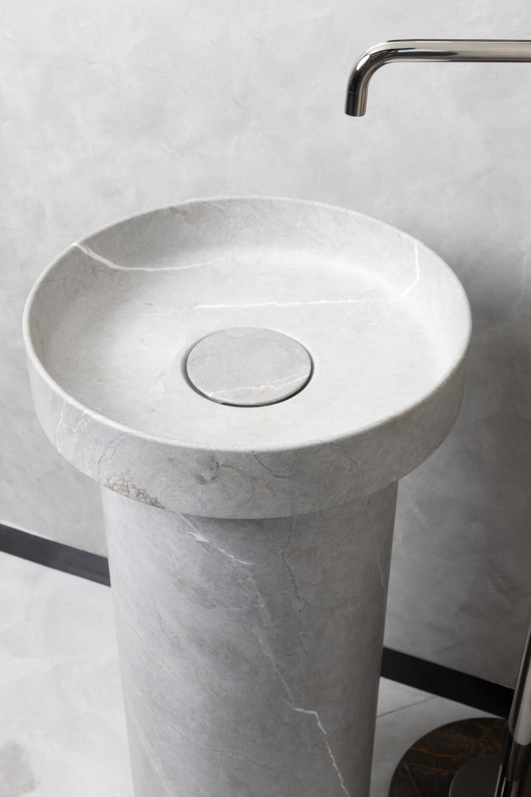 Дополнительное фото №1 Раковина накладная Boheme Corian 400*130 Amani Grigio