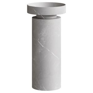 Раковина накладная Boheme Corian 400*130 Amani Grigio + Пьедестал для раковины Corian 300*720 Grey