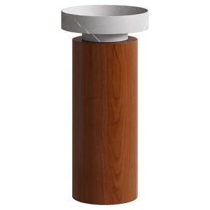 Раковина накладная BohemeCorian 400*130 Amani Grigio + Пьедестал для раковины Corian 300*720 Red Woo