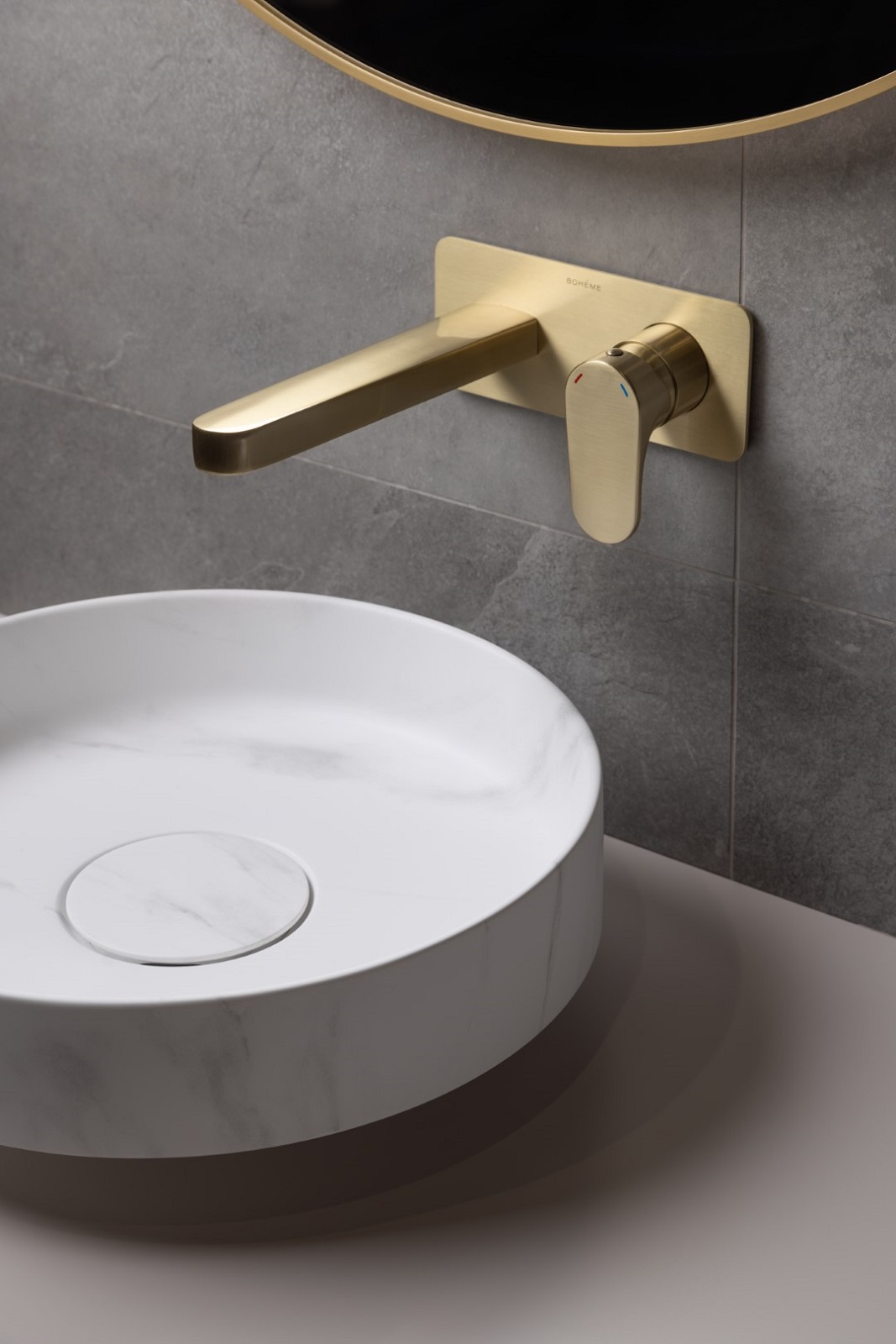 Дополнительное фото №2 Раковина накладная Boheme Corian 400*130 Calacatta