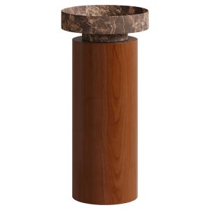 Раковина накладная Boheme Corian 400*130 Emprador + Пьедестал для раковины Corian 300*720 Red Wood
