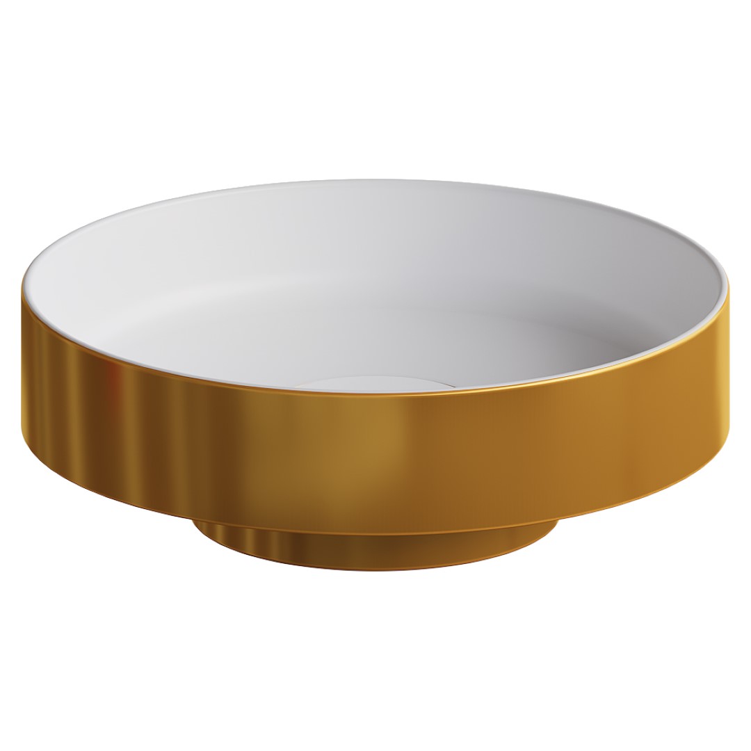 Фото Раковина накладная Boheme Corian 400*130 GOLD