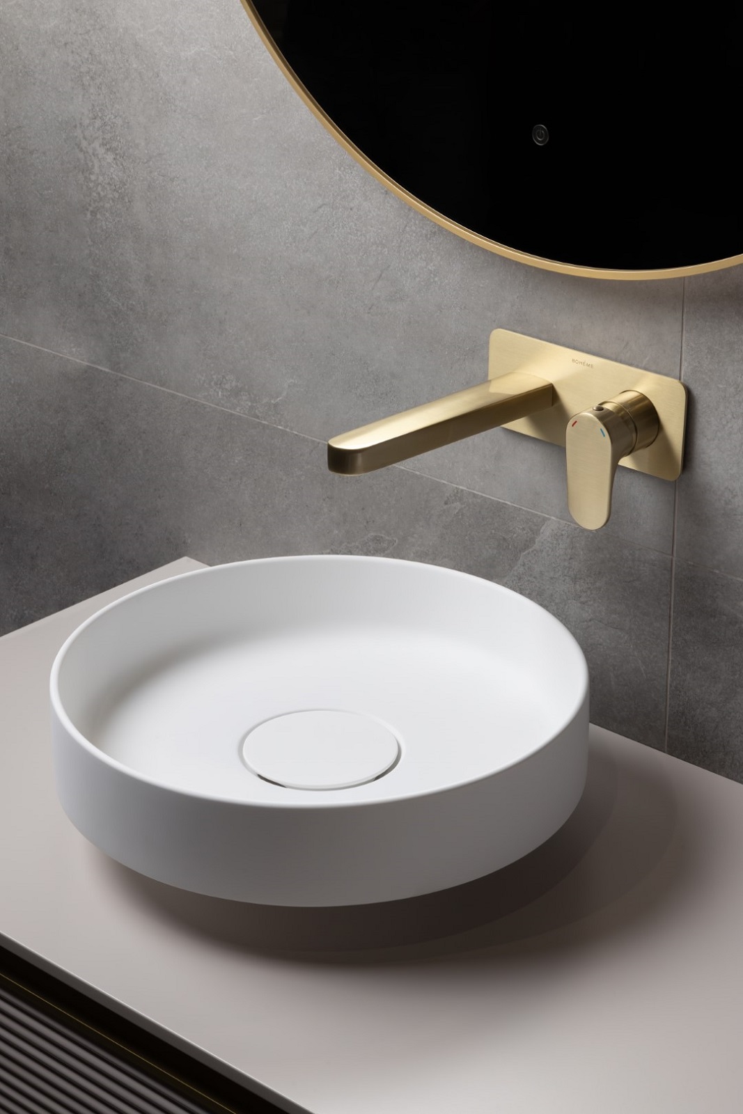 Дополнительное фото №1 Раковина накладная Boheme Corian 400*130 Matt White
