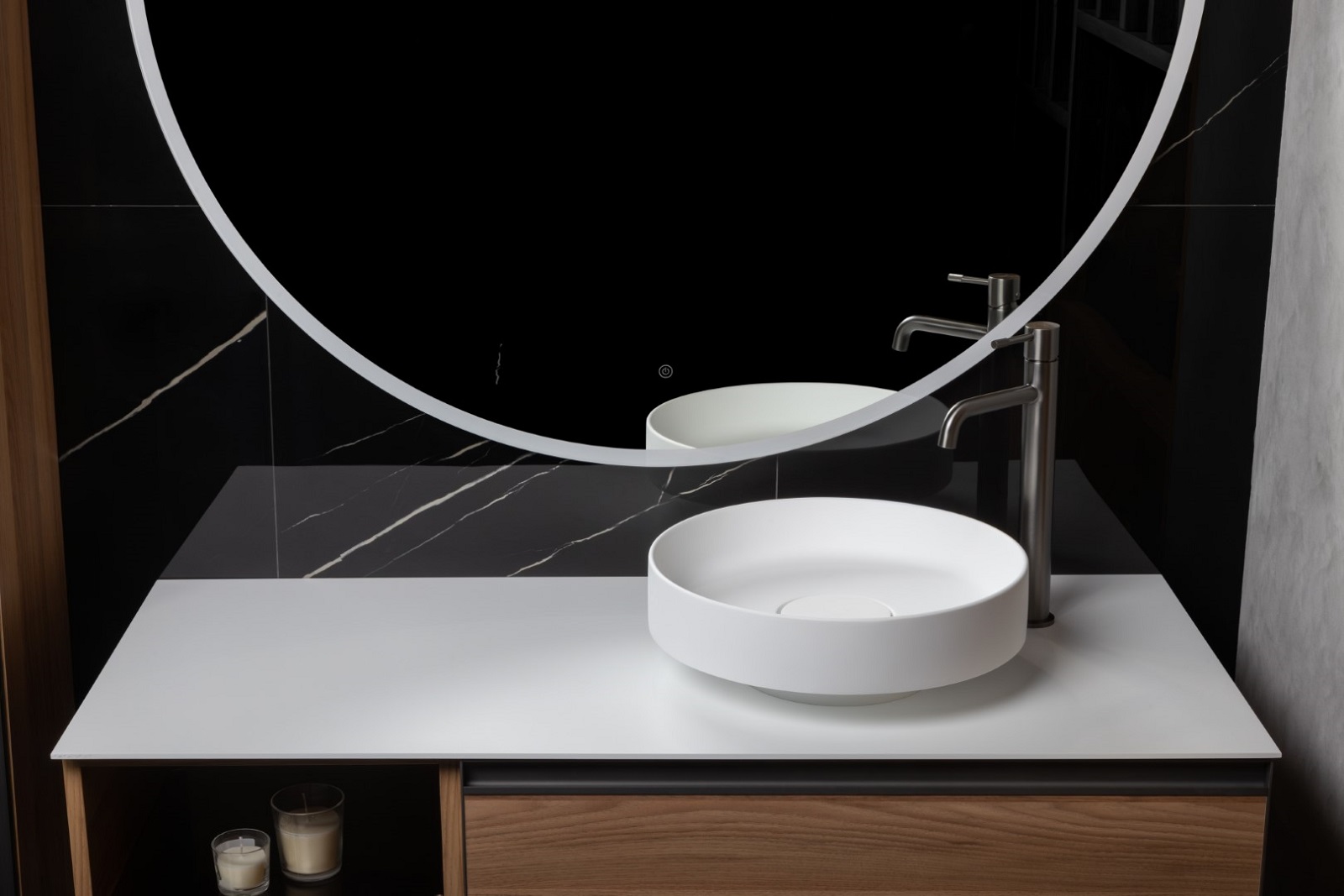 Дополнительное фото №3 Раковина накладная Boheme Corian 400*130 Matt White