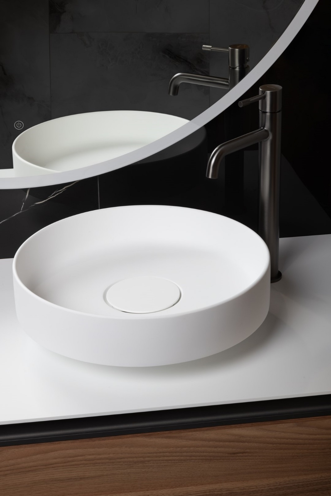 Дополнительное фото №5 Раковина накладная Boheme Corian 400*130 Matt White