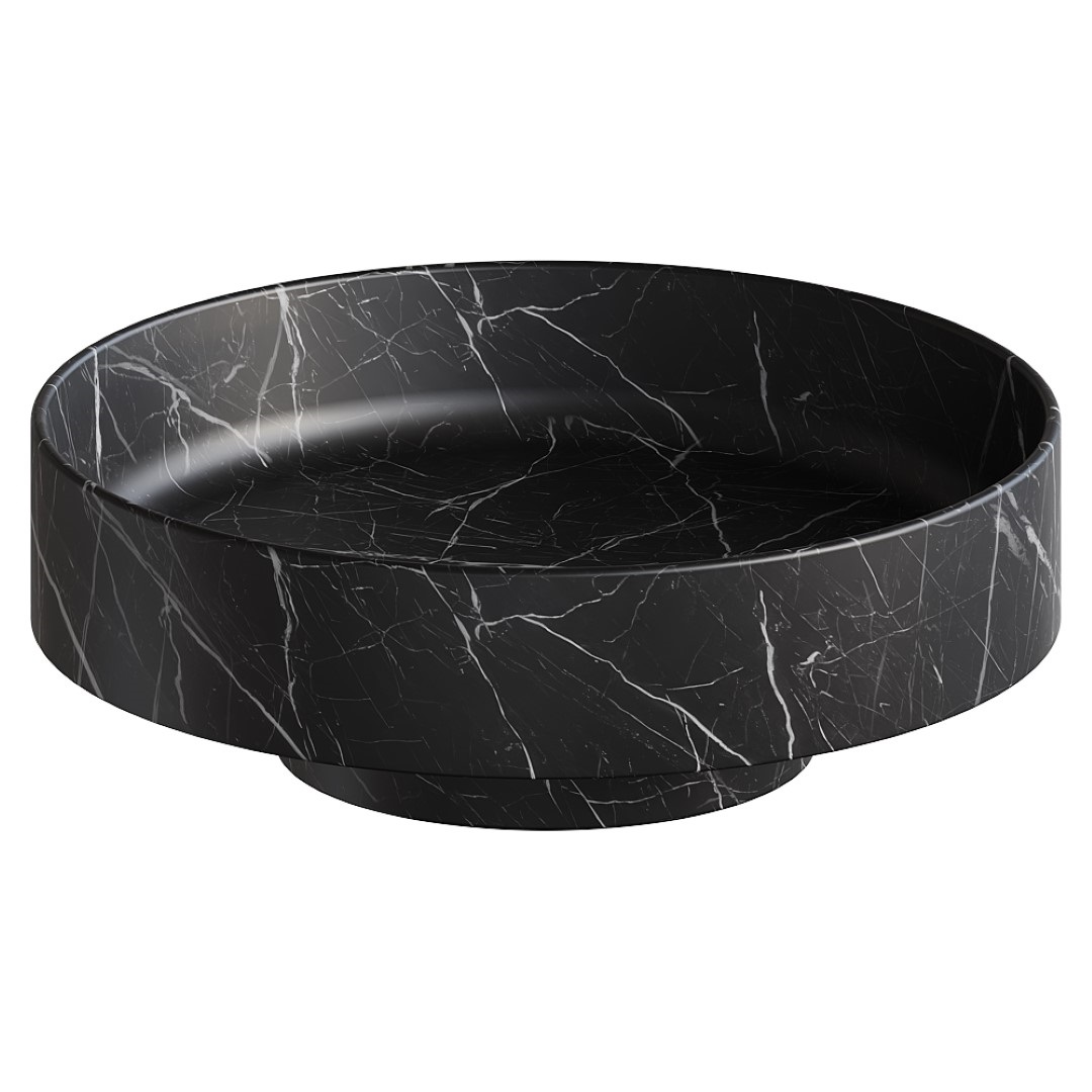 Фото Раковина накладная Boheme Corian 400*130 Nero Marquina