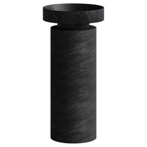Раковина накладная Boheme Corian 400*130 Nero Marquina + Пьедестал для раковины Corian 300*720 Black