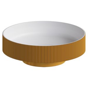 Раковина накладная рифленая Boheme Corian 400*130 GOLD