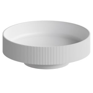 Раковина накладная рифленая Boheme Corian 400*130 Matte white 