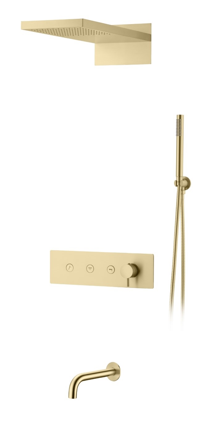 Фото Встроенная душевая система с изливом Boheme Fusion Matt Gold