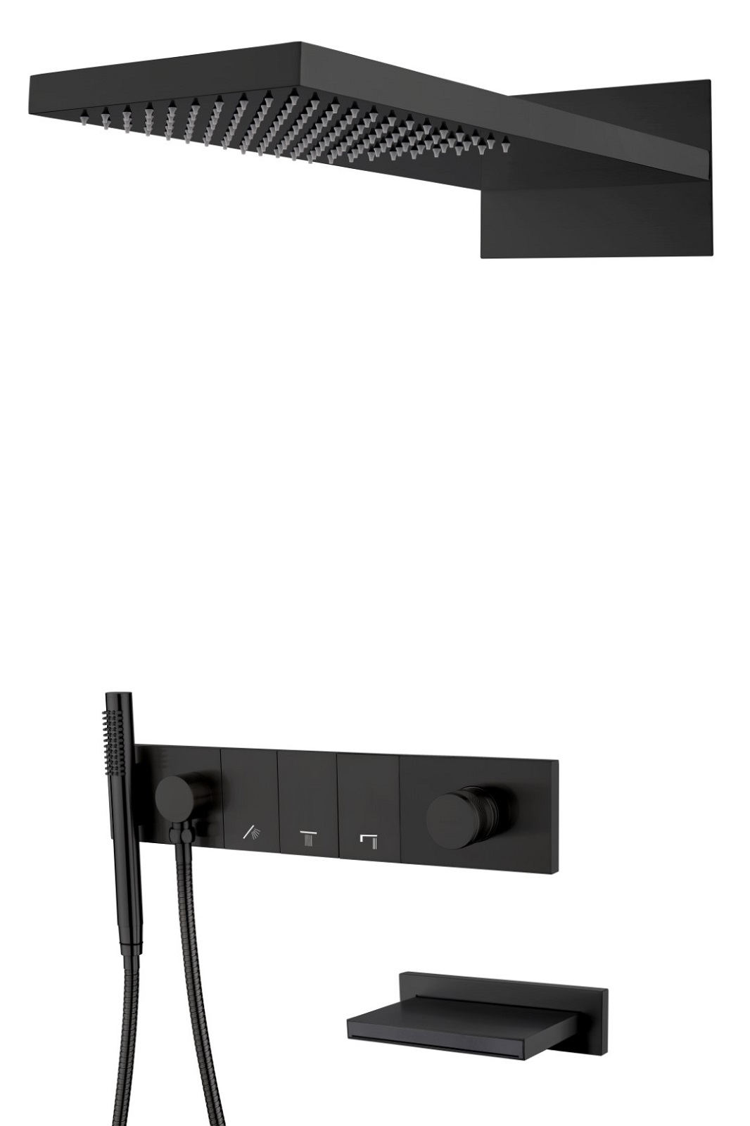 Фото Встроенная душевая система с изливом Boheme Zodiac Black