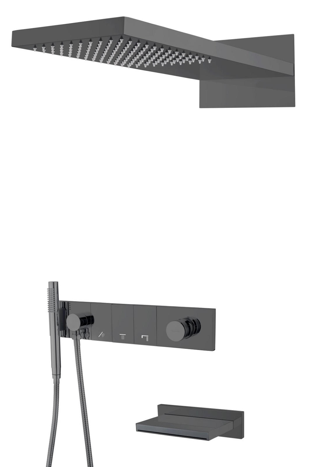 Фото Встроенная душевая система с изливом Boheme Zodiac Shine Gun Metal