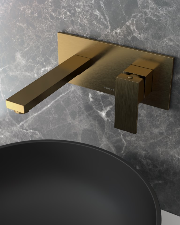 Дополнительное фото №2 Встраиваемый смеситель для раковины Boheme Qubic Bronze
