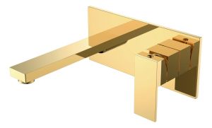 Встраиваемый смеситель для раковины Boheme Qubic Gold
