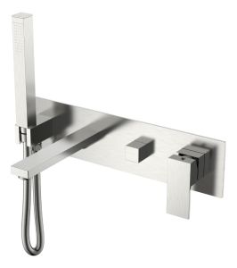 Смеситель для ванны встраиваемый Boheme Qubic Nickel Brush