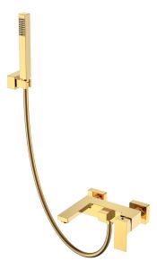 Смеситель для ванны с душем Boheme Qubic Gold