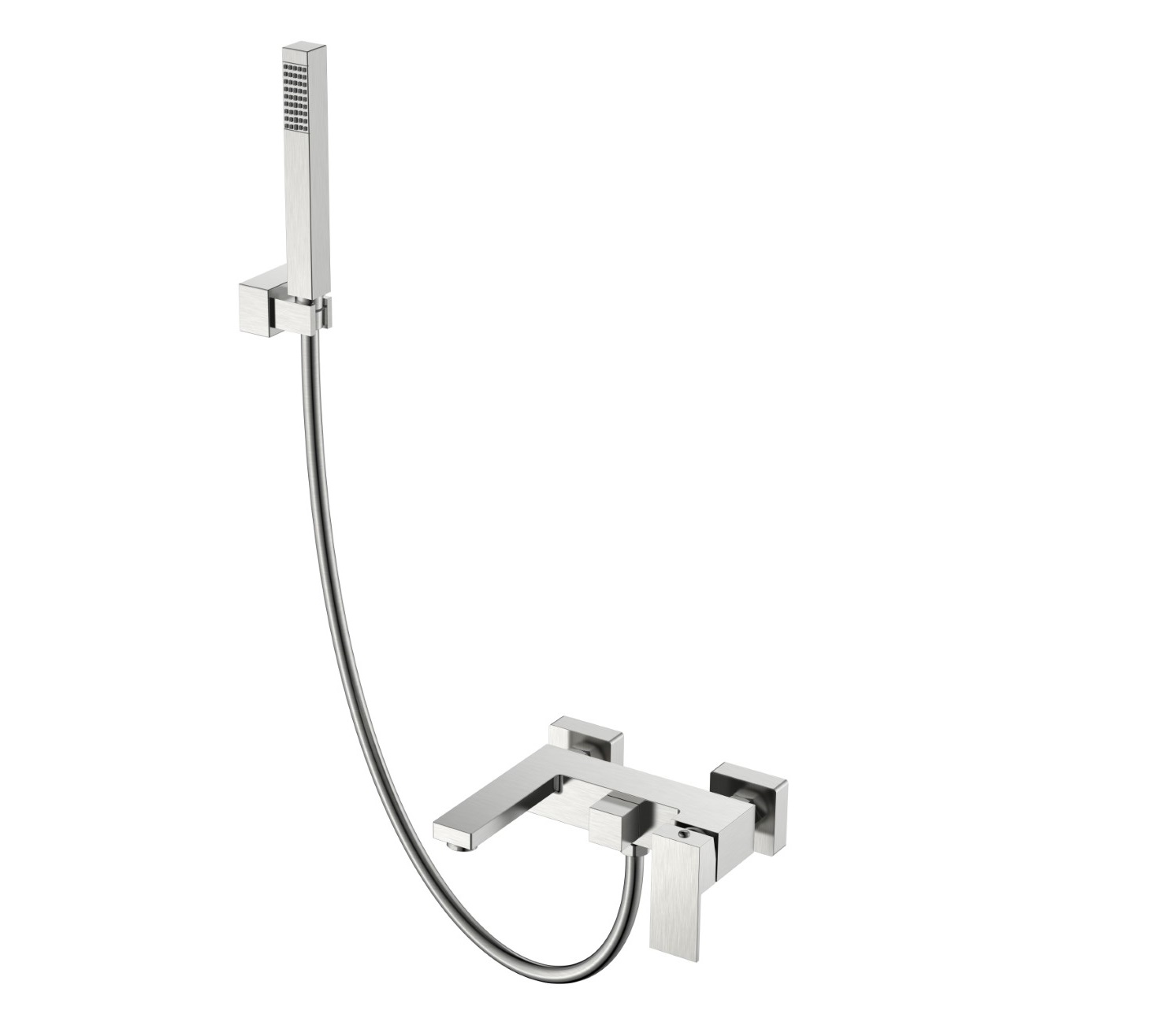 Фото Смеситель для ванны с душем Boheme Qubic Nickel Brush