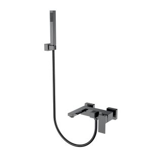 Смеситель для ванны с душем Boheme Qubic Shine Gun Metal