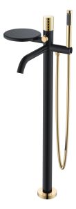 Смеситель напольный Boheme Stick Black Diamond Gold