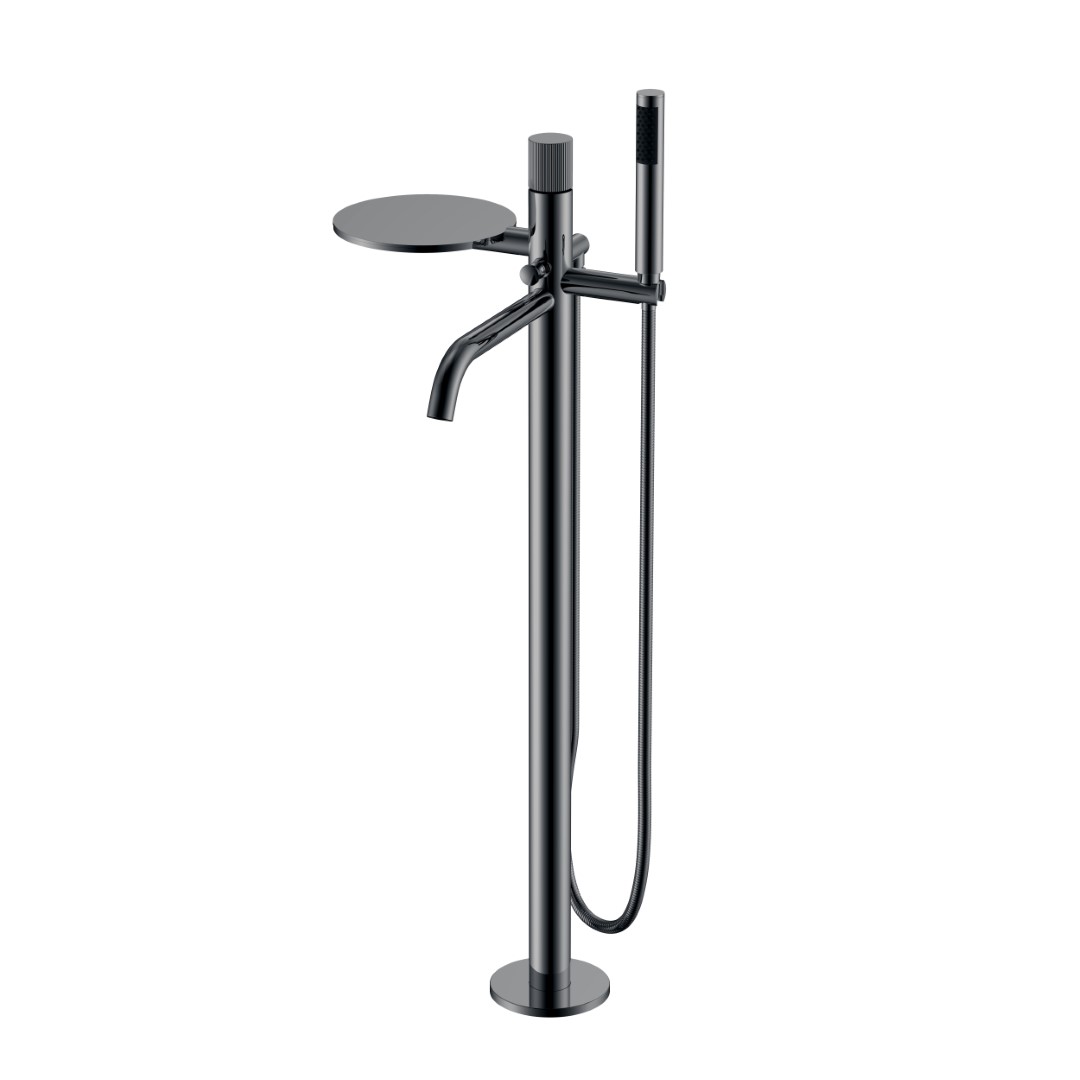 Фото Смеситель напольный Boheme Stick Shine Gun Metal Linea
