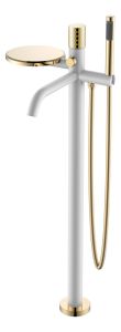 Смеситель напольный Boheme Stick White Diamond Gold