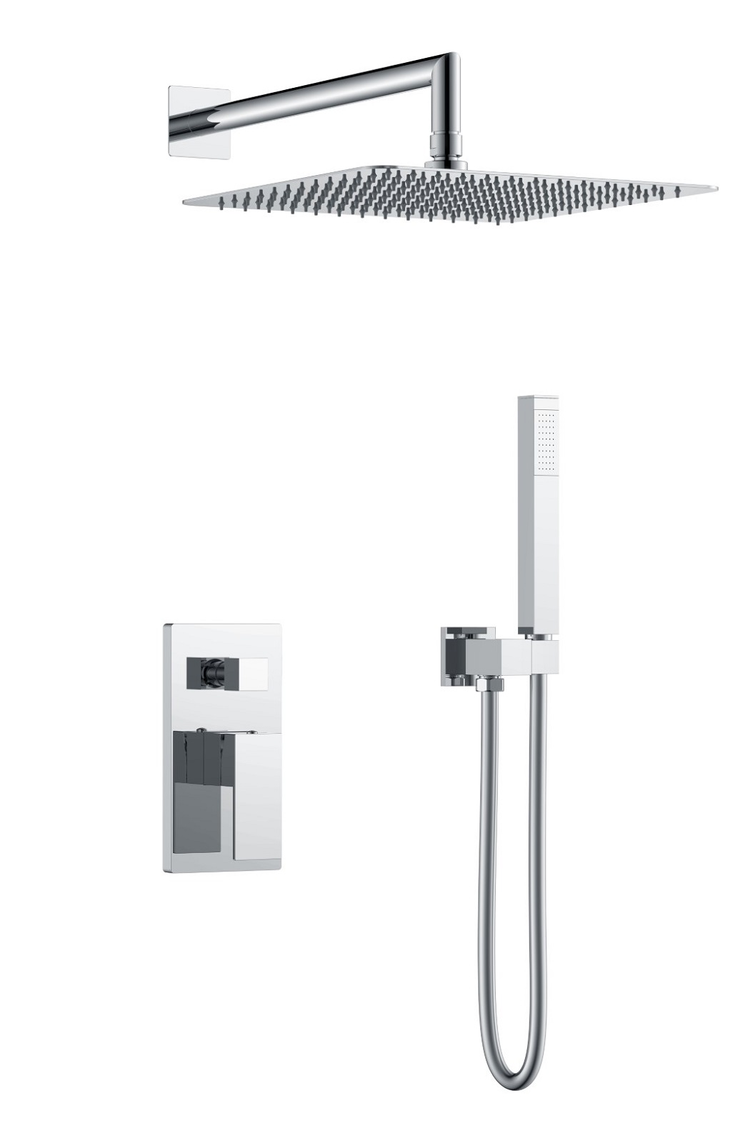 Фото Смеситель встроенный для душа Boheme Qubic Chrome