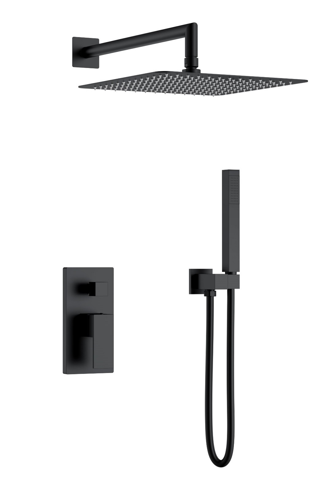 Фото Смеситель встроенный для душа Boheme Qubic Matt Black