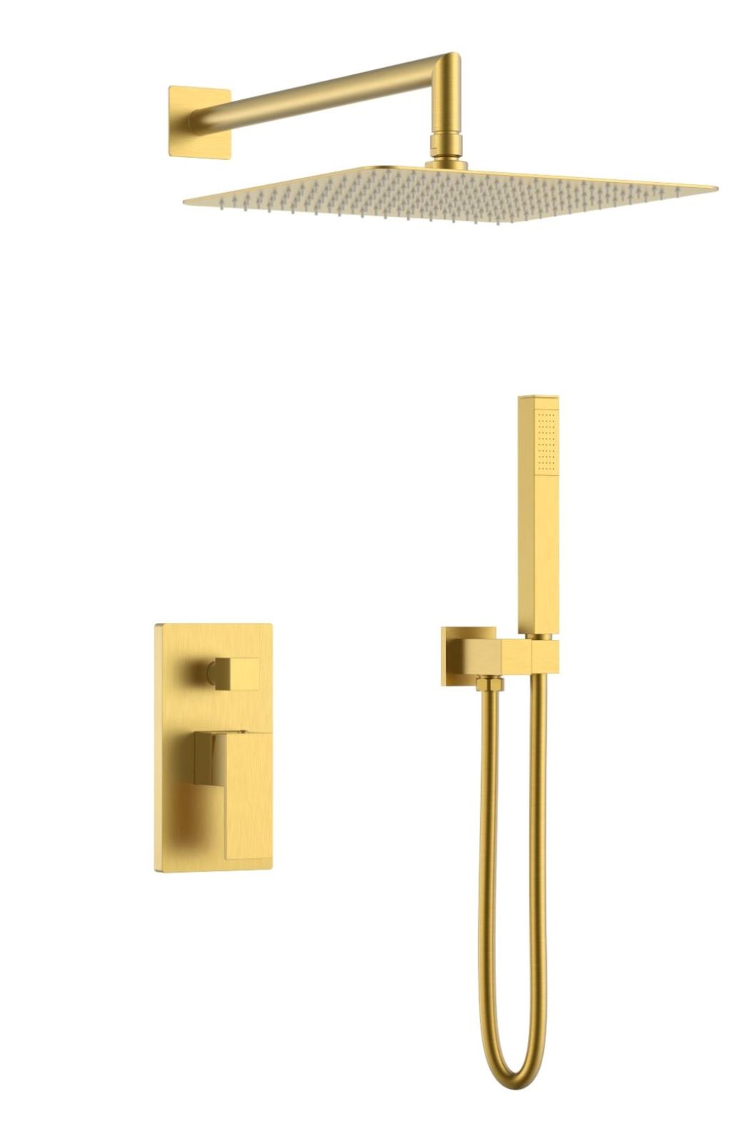 Фото Смеситель встроенный для душа Boheme Qubic Matt Gold