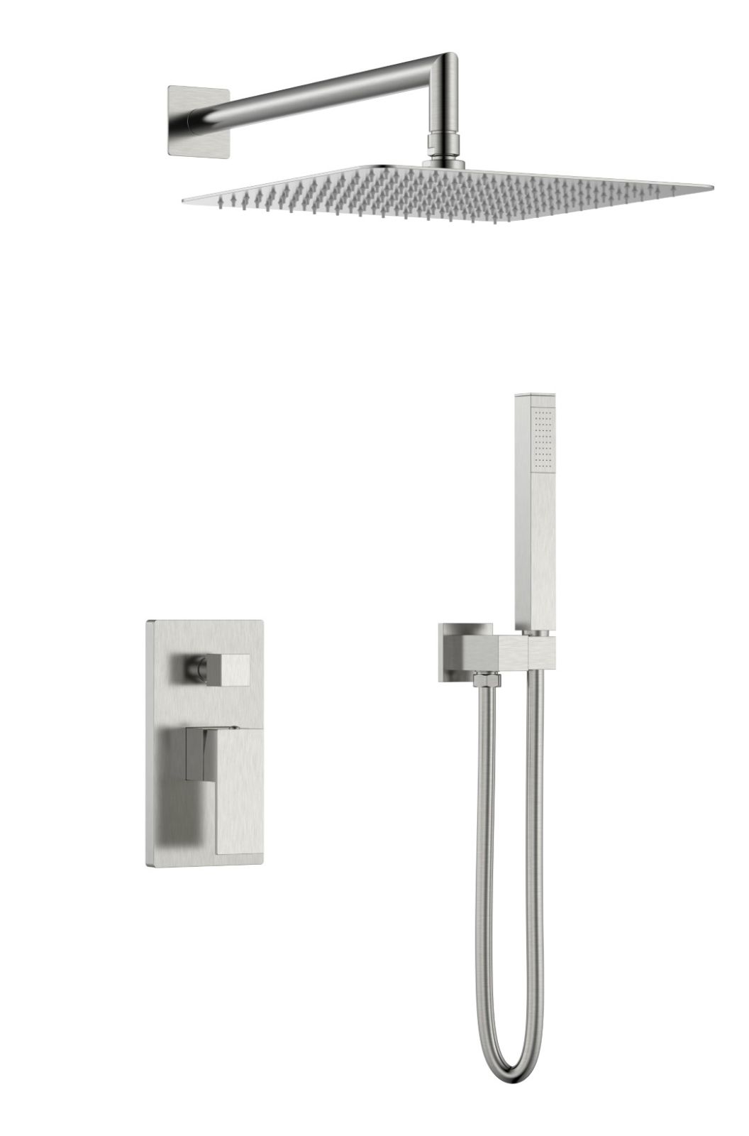 Фото Смеситель встроенный для душа Boheme Qubic Nickel Brush