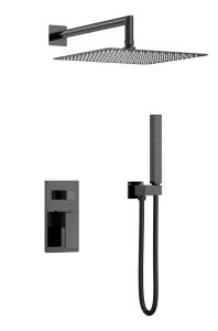 Смеситель встроенный для душа Boheme Qubic Shine Gun Metal