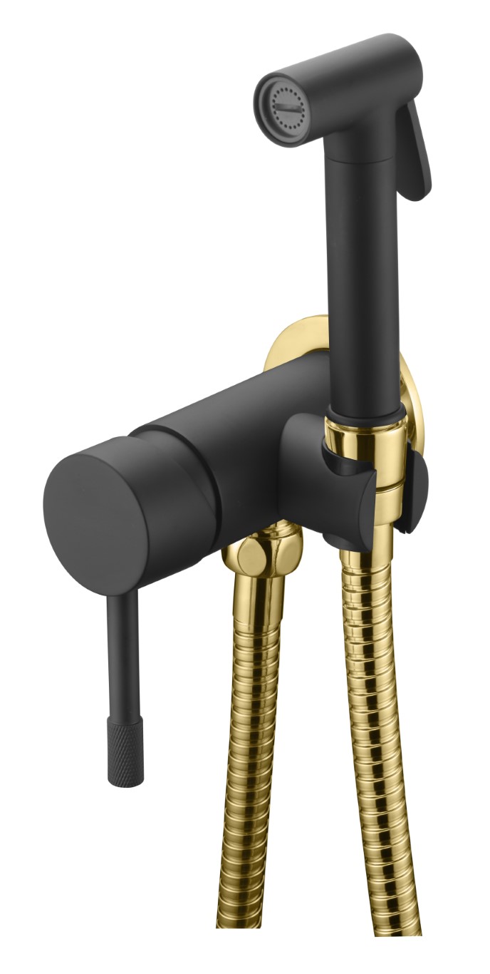 Фото Смеситель гигиенический Boheme Uno Black Gold