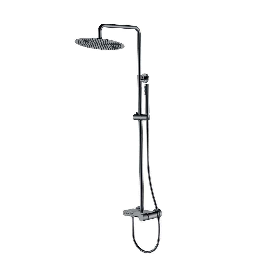 Фото Душевая система Boheme Stick Shine Gun Metal Spirale
