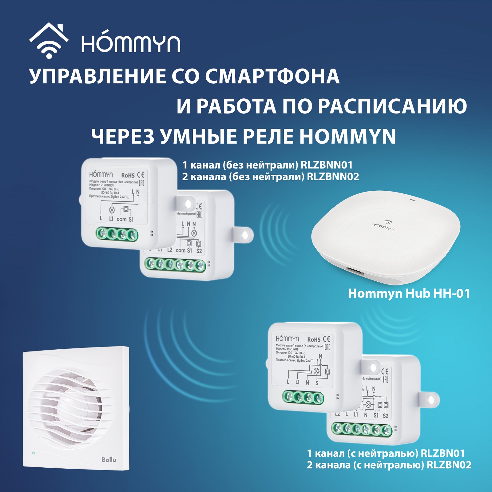 Дополнительное фото №7 Вентилятор вытяжной Ballu BAF-AR 100 V с обратным клапаном