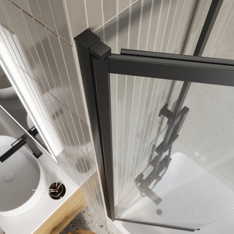 Дополнительное фото №1 Душевая шторка на ванну BelBagno LUCE-VF-11-90/145-P-NERO