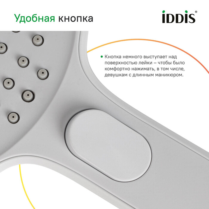 Дополнительное фото №3 Душевая лейка Iddis Esper ESP3FWRi18, круглая, белая матовая