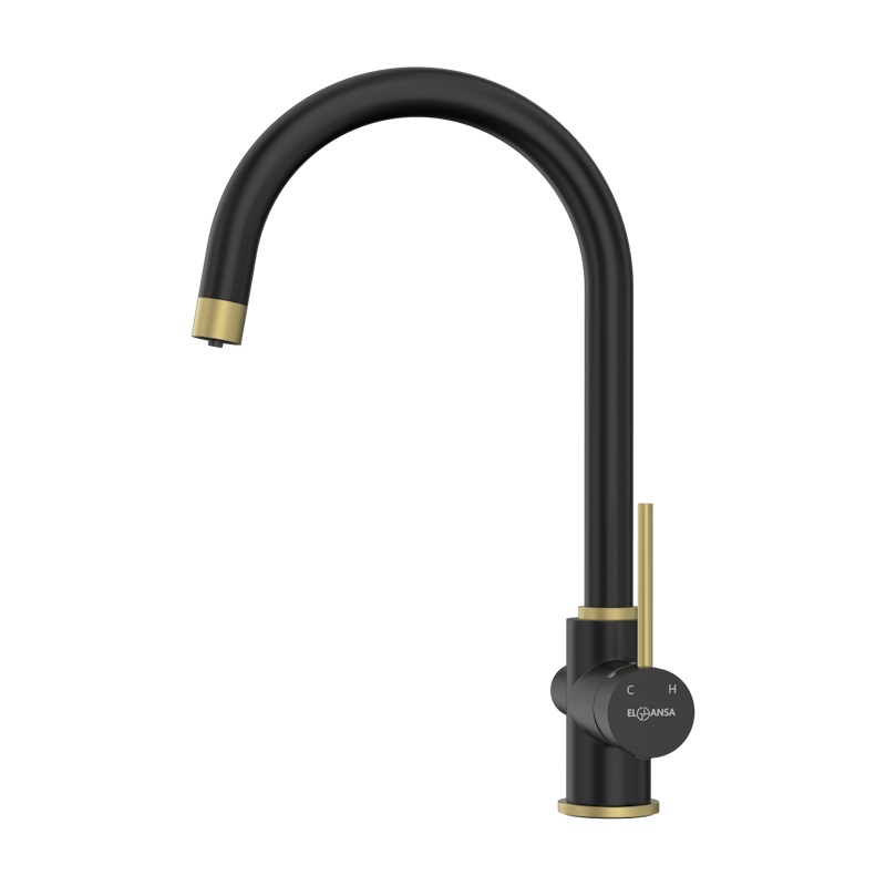 Дополнительное фото №2 Смеситель Elghansa KITCHEN 56B5216-BlackGold для кухни однорычажный (для фильтра) с боковым пе