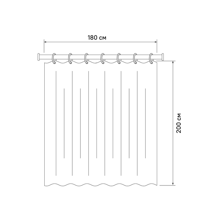Дополнительное фото №5 Шторка для ванны Iddis 200х180 DW03P18i11, полиэстер,серый