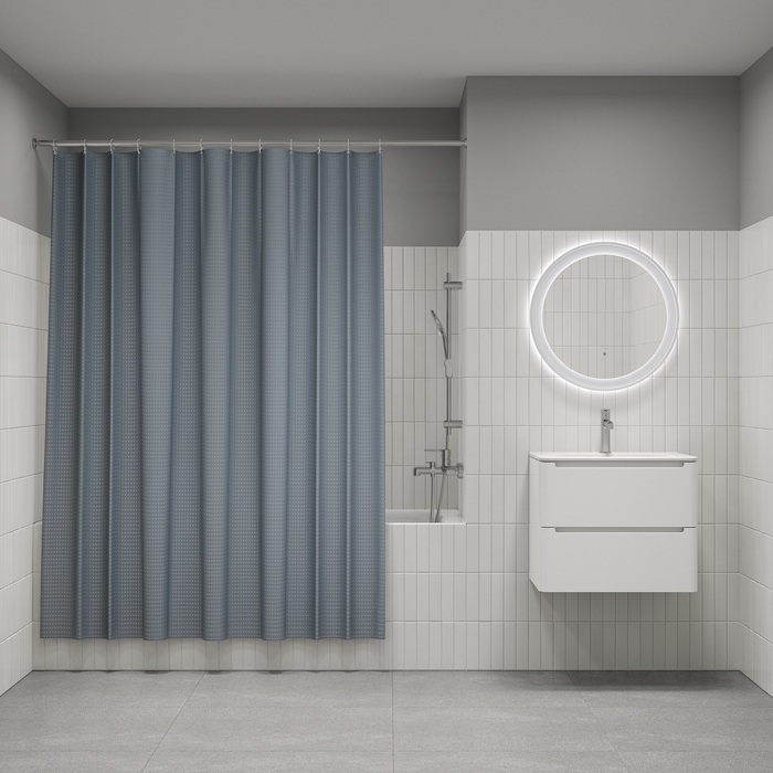 Дополнительное фото №6 Шторка для ванны Iddis 200х180 DW03P18i11, полиэстер,серый