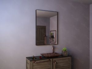 Зеркало в тонкой раме Brams 500*1200мм. черная рама , без подсветки